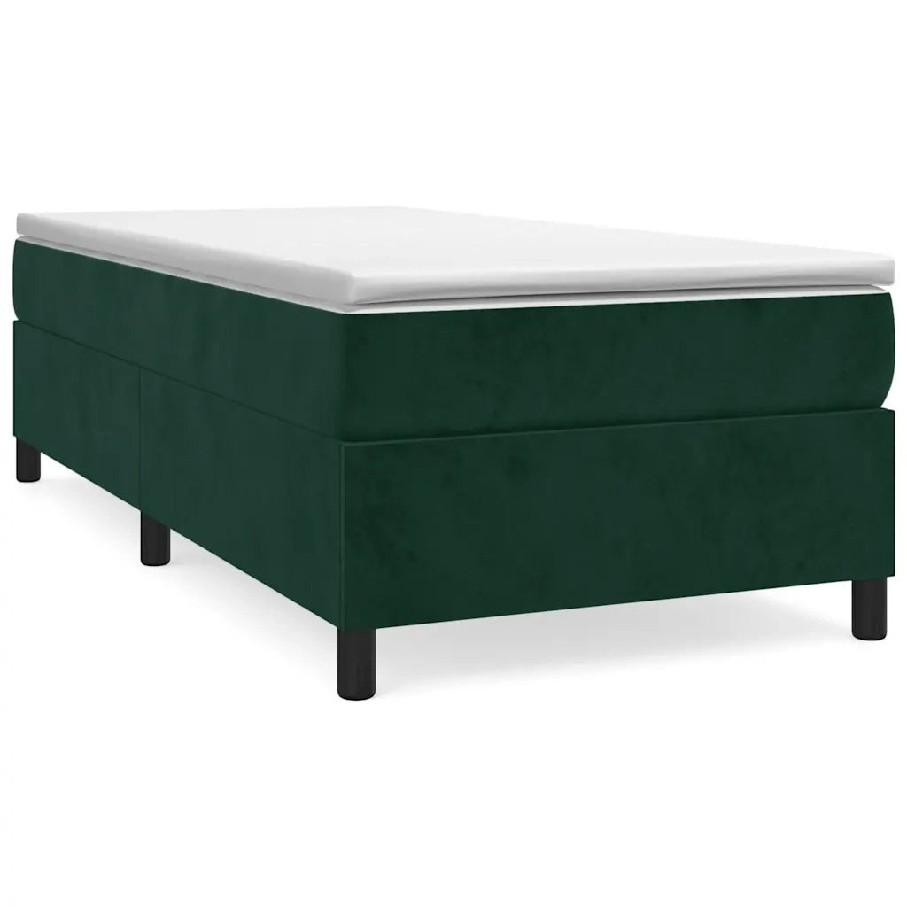 Giroletto a Molle con Materasso Verde Scuro 80x200 cm Velluto 3144648