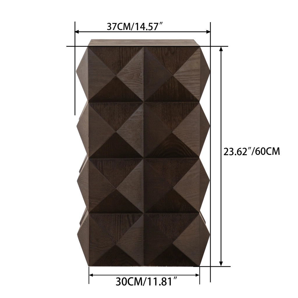 TAVOLINO RETRÒ H 60 cm Legno massello e MDF Marrone senza montaggio