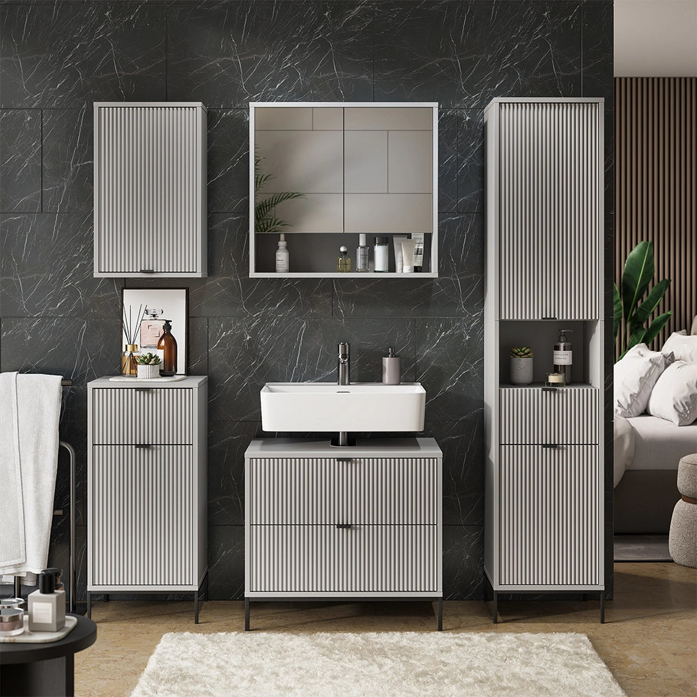 Vicco Set di mobili da bagno Grigio 5 parti