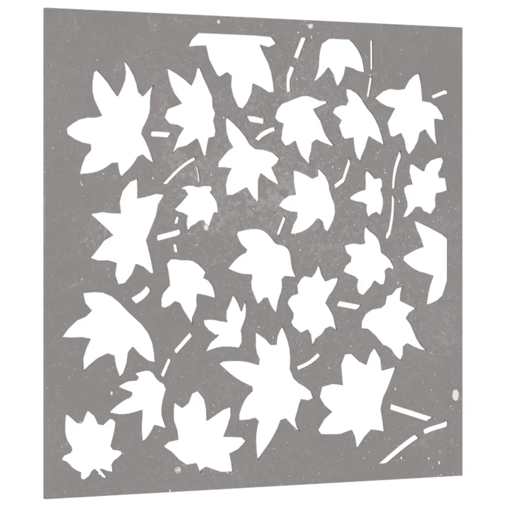 Decorazione Muro Giardino 55x55 cm Foglia Acero Acciaio Corten 824480