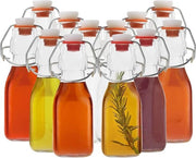 Set di Bottiglie in Vetro a Conchiglia - Bottiglie Aeree - 100ml - Stile Vintage - Bottiglia a Doppio Fondo - Bottiglie per Conservazione - Birra - Olio - Aceto - Kombucha - Acqua - Adatto per - Stile Vintage Tradizionale - Chiare - 12 Pacchi