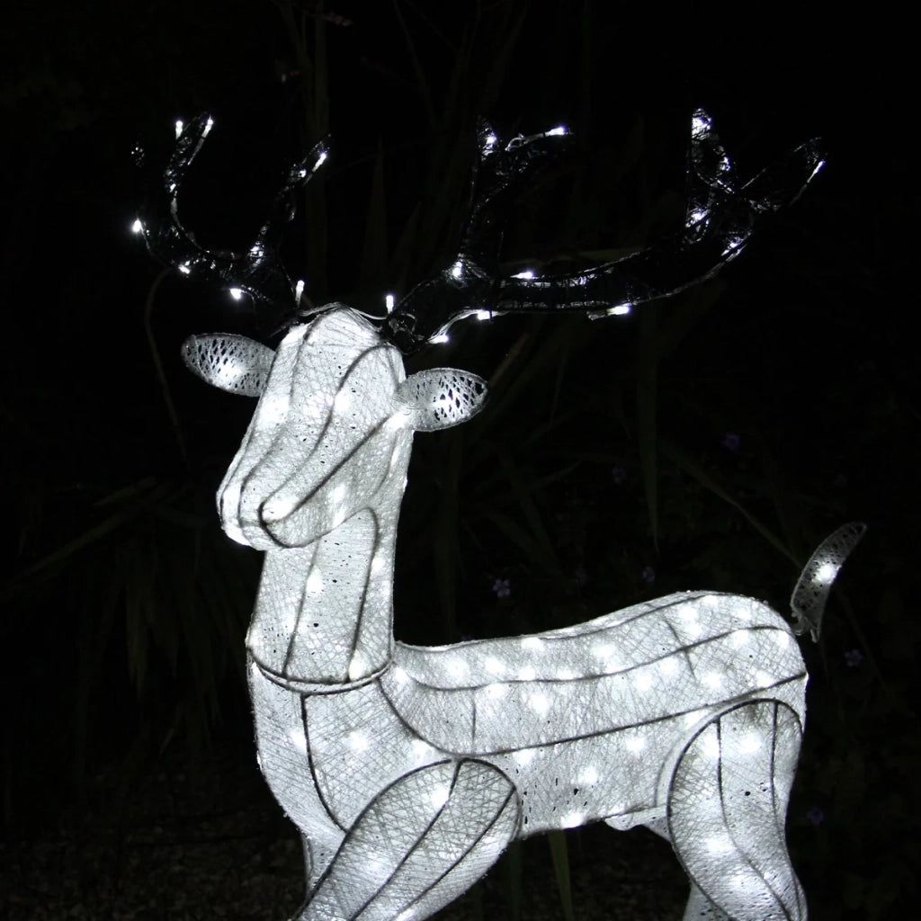 Renne di Babbo Natale & Pupazzo di Neve Luminoso Decorazione da Esterno per la Casa Luci LED per Giardino - Bianco