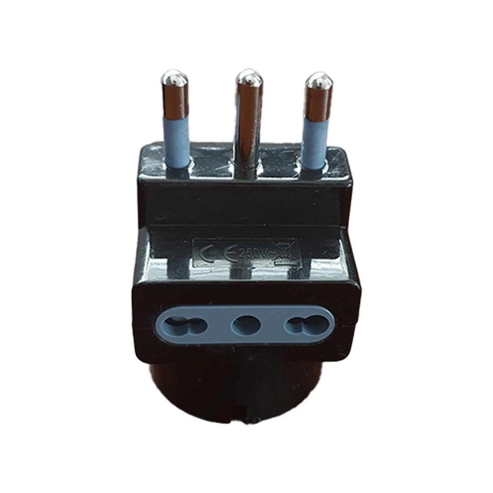 Trade Shop - Adattatore Spina 16a 2p+t 1 Presa Ita 10a/schuko 16a 2 Prese Bipasso 10/16a 83049 -