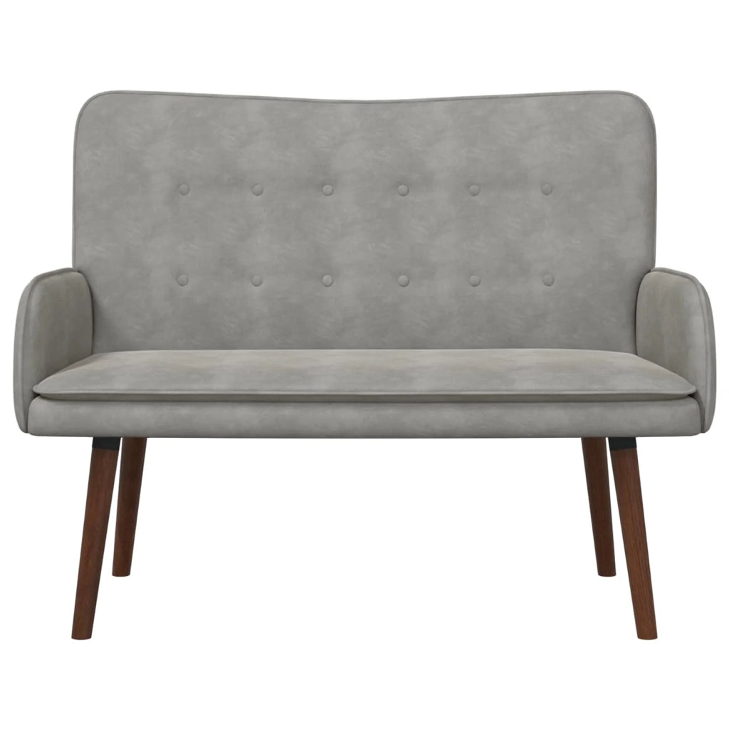 Sofa a Due Posti Grigio chiaro 115 x 61 x 87 cm Velluto