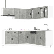 Set Mobili da Cucina 11 pz Porto Grigio Cemento in Truciolato