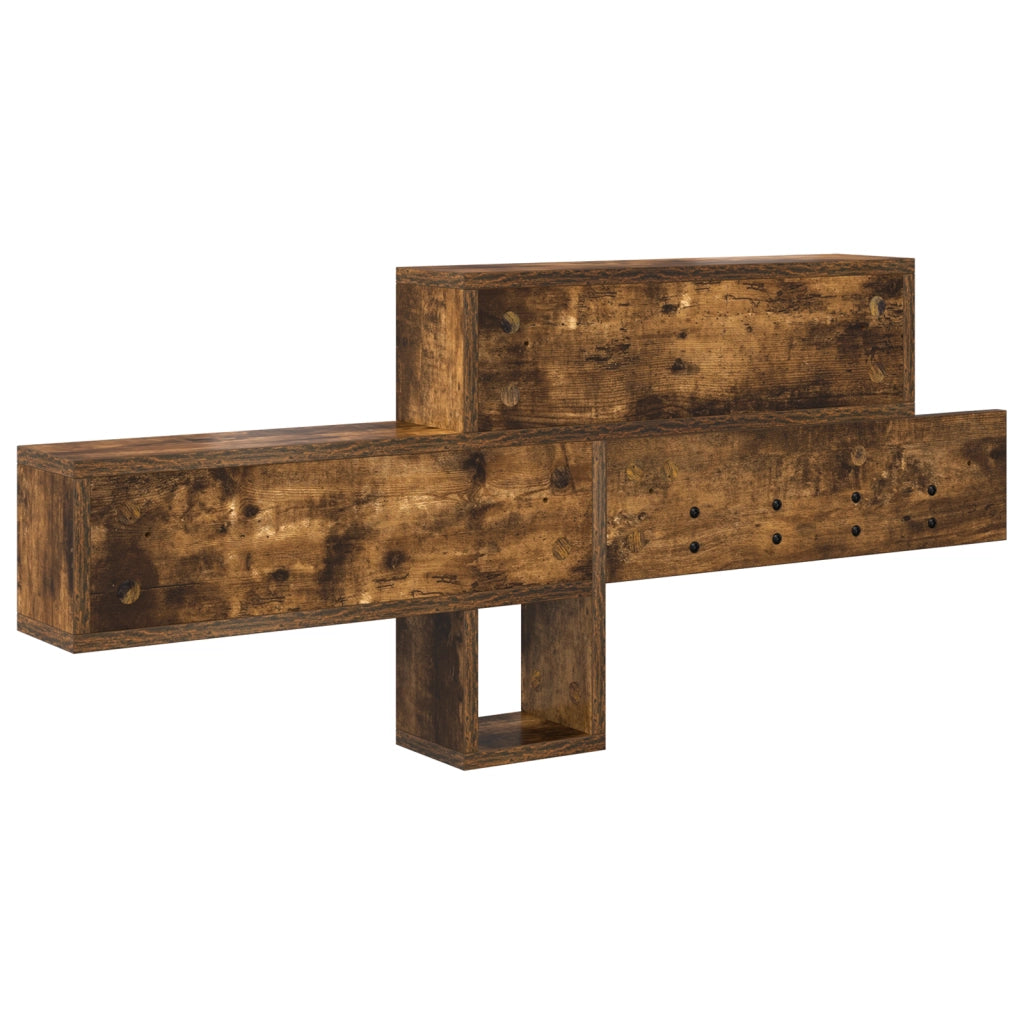 vidaXL Appendiabiti a muro Rovere fumo 100 x 12 x 43.5 cm