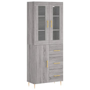 Credenza | Madia | Buffet da pranzo | Armadio da pranzo Grigio Sonoma 69,5x34x180 cm in Legno Multistrato