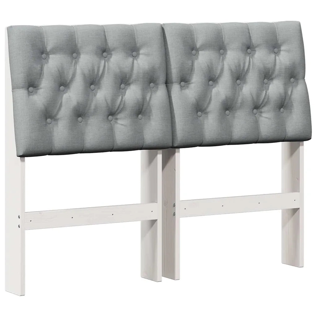 Testiera imbottita Grigio chiaro 120 cm Pino massello 879353