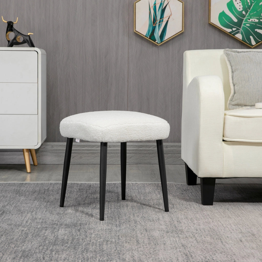 Pouf Hocker Cuscino ¨C zephmum ¨C Creme Beige Tessuto Boucl¨¦