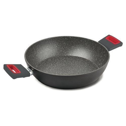 Ghidini CIPRIANO 2257 Tegame Antiaderente per Induzione con 2 Manici colore Grigio e Rosso