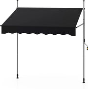 Tenda da Sole a Morsetto, Tenda per Balcone Senza Foratura Altezza e Inclinazione Regolabili con Manovella, Telo Impermeabile e Resistente ai Raggi Solari e Telaio Antiruggine (2M,Nero)
