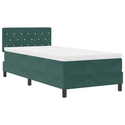 Letto singolo | Letto per adulti | Letto a Sorgente LED con led Verde Scuro 90 x 200 cm Velluto