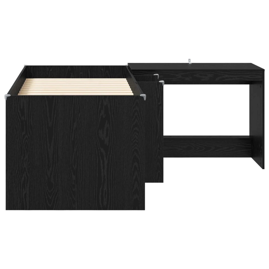 Letto alto per bambini con scrivania 2 pz Rovere Nero 3423463