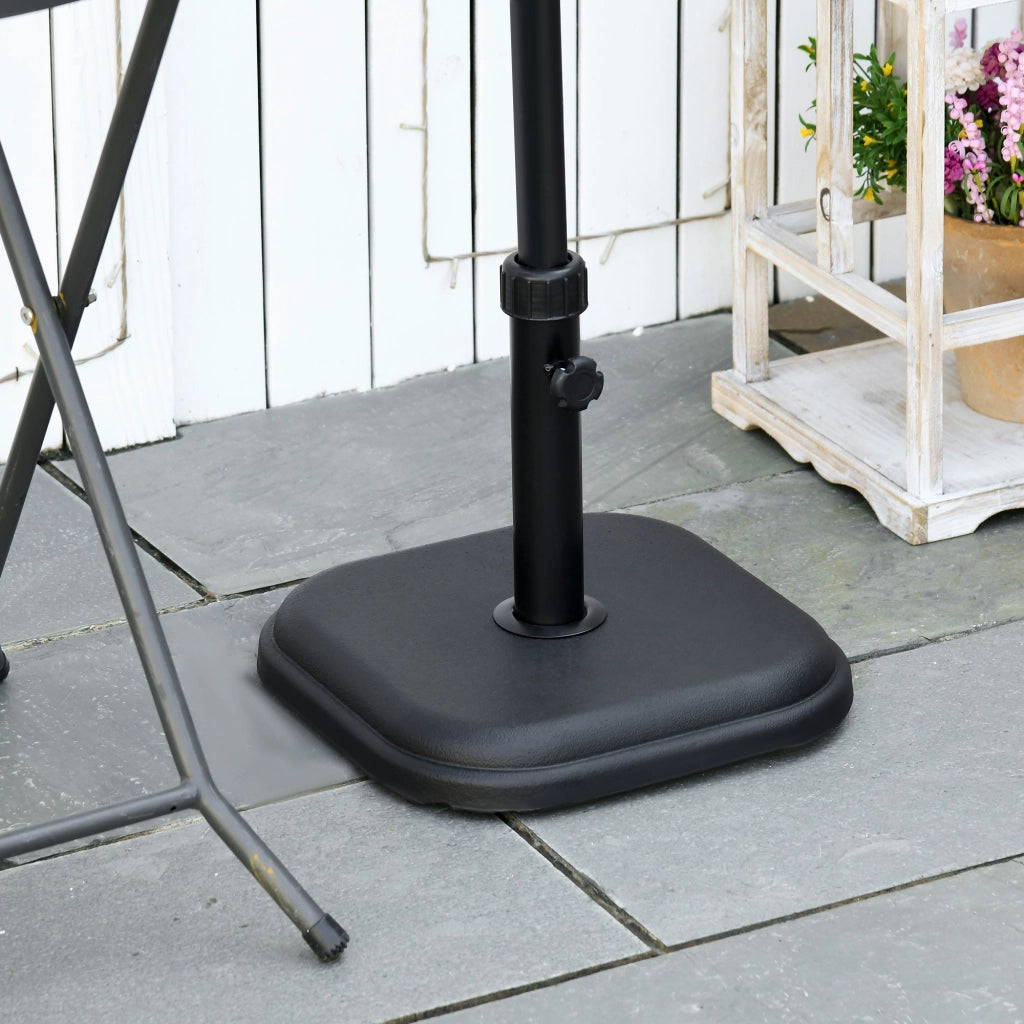 Base per Ombrellone da Giardino in Plastica e Cemento ¨C Zephmum ¨C 36x36x31 cm, Nero, 11 kg