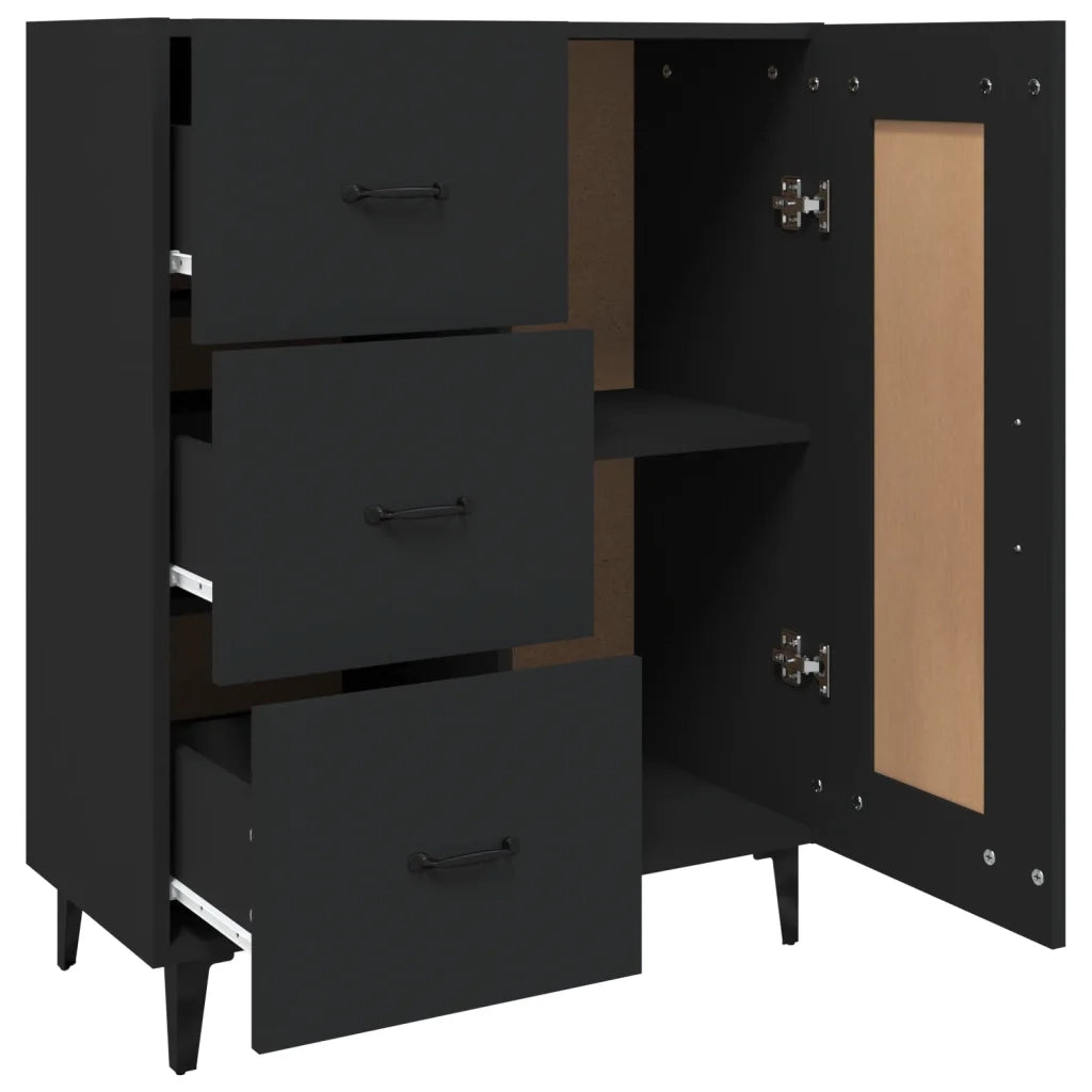 Credenza Nera 69,5x34x90 cm in Legno Multistrato 812232