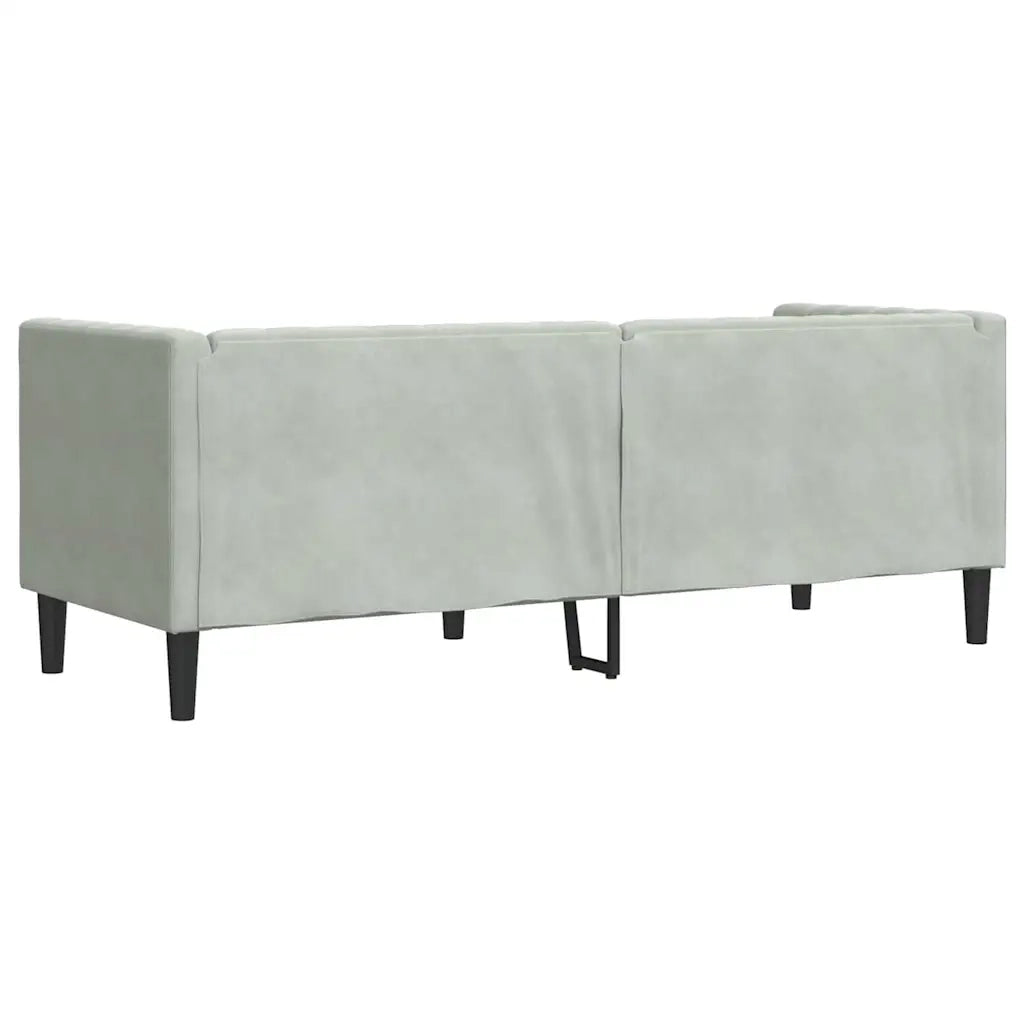 Divano | Divano da soggiorno | Sofa Grigio chiaro 194 x 74,5 x 70,5 cm Velluto