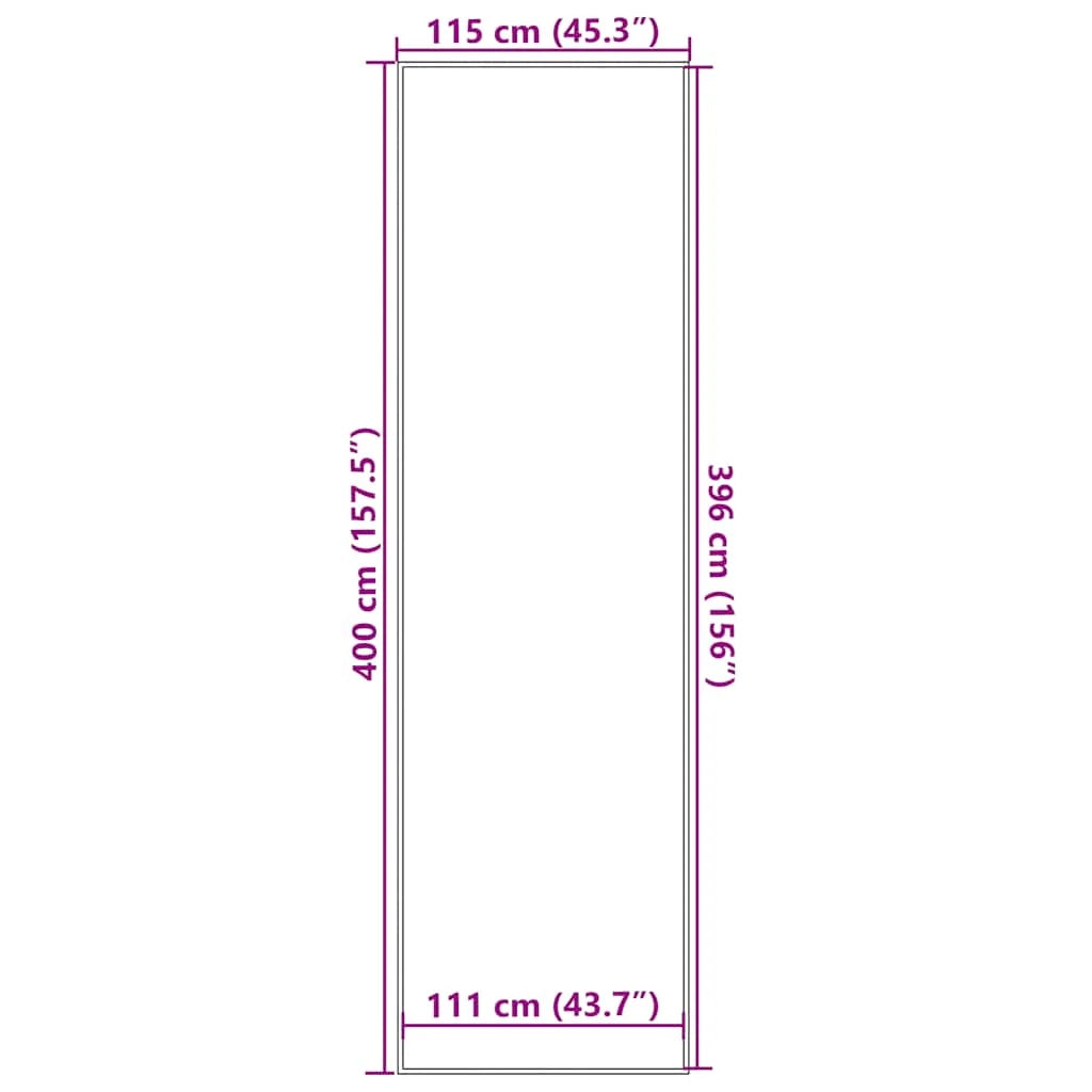 Zerbino antiscivolo per interni/esterni 115 x 400 cm facile da pulire design moderno PP antracite 02_0058167