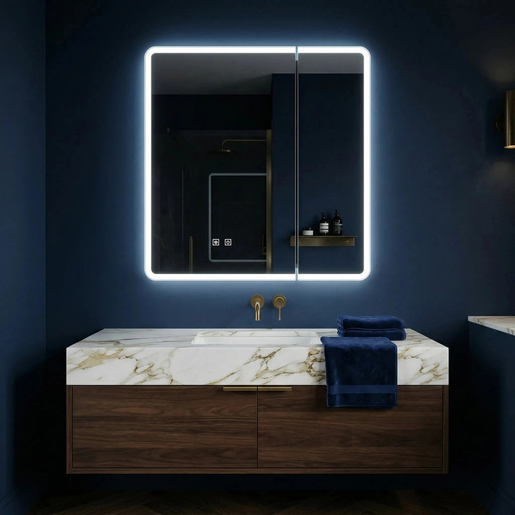 Armadietto Con Specchio Led M1011-60 60x70