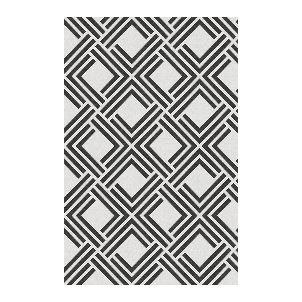 Tappeto vinilico di alta qualità geometrica nera 80x150