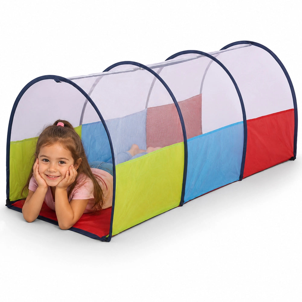 Tunnel ad Arco per Bambini Salvaspazio Pieghevole Gioco per Skills Motorie 125cm