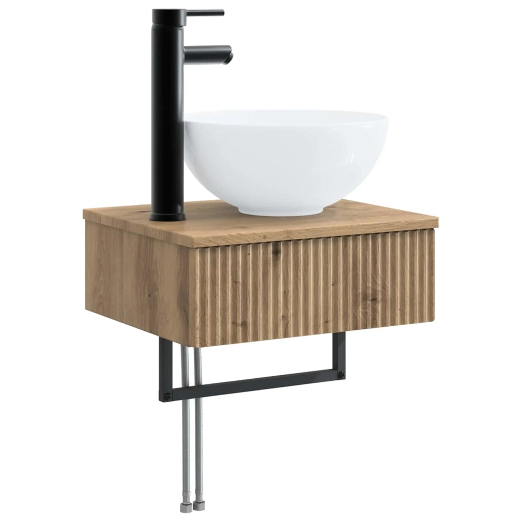 Set di mobili per il bagno 3 pz Rovere Artigianale 3406052