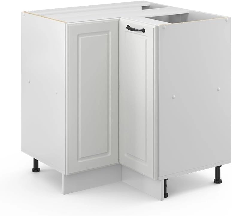 Frontale cucina R-Line, Bianco casa di campagna, 59.2 x 71.3 cm frontale del mobile per mobile base ad angolo, adatto per armadi da cucina R-Line per un montaggio semplice