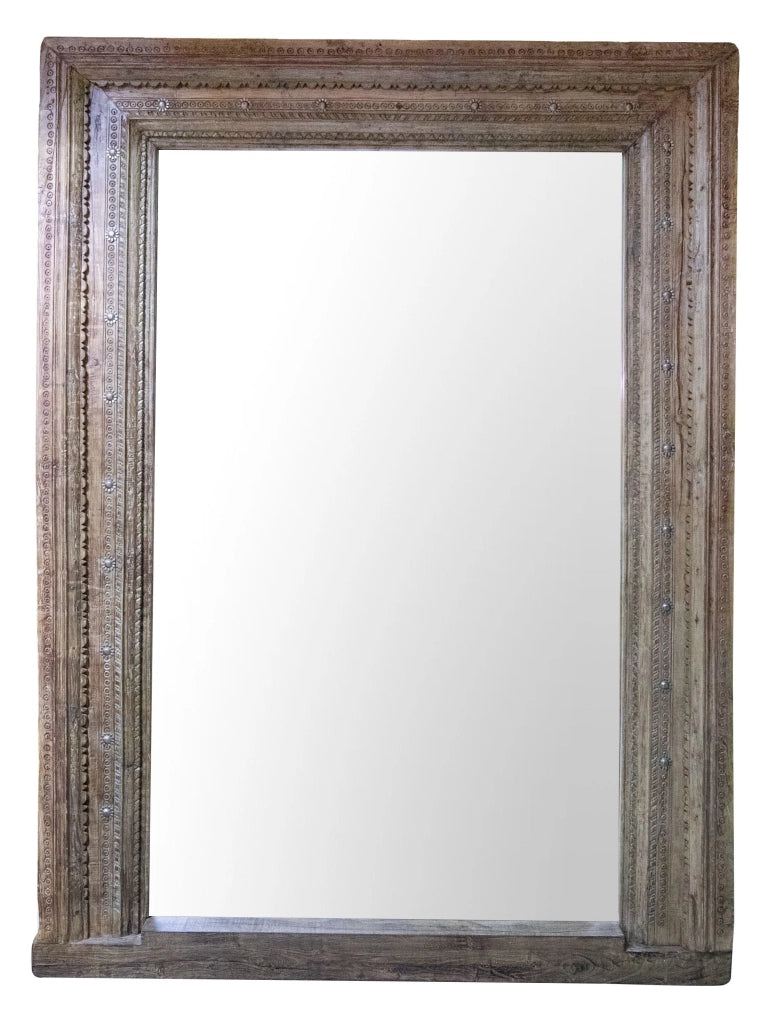 Biscottini Specchio da parete in legno massello di teak