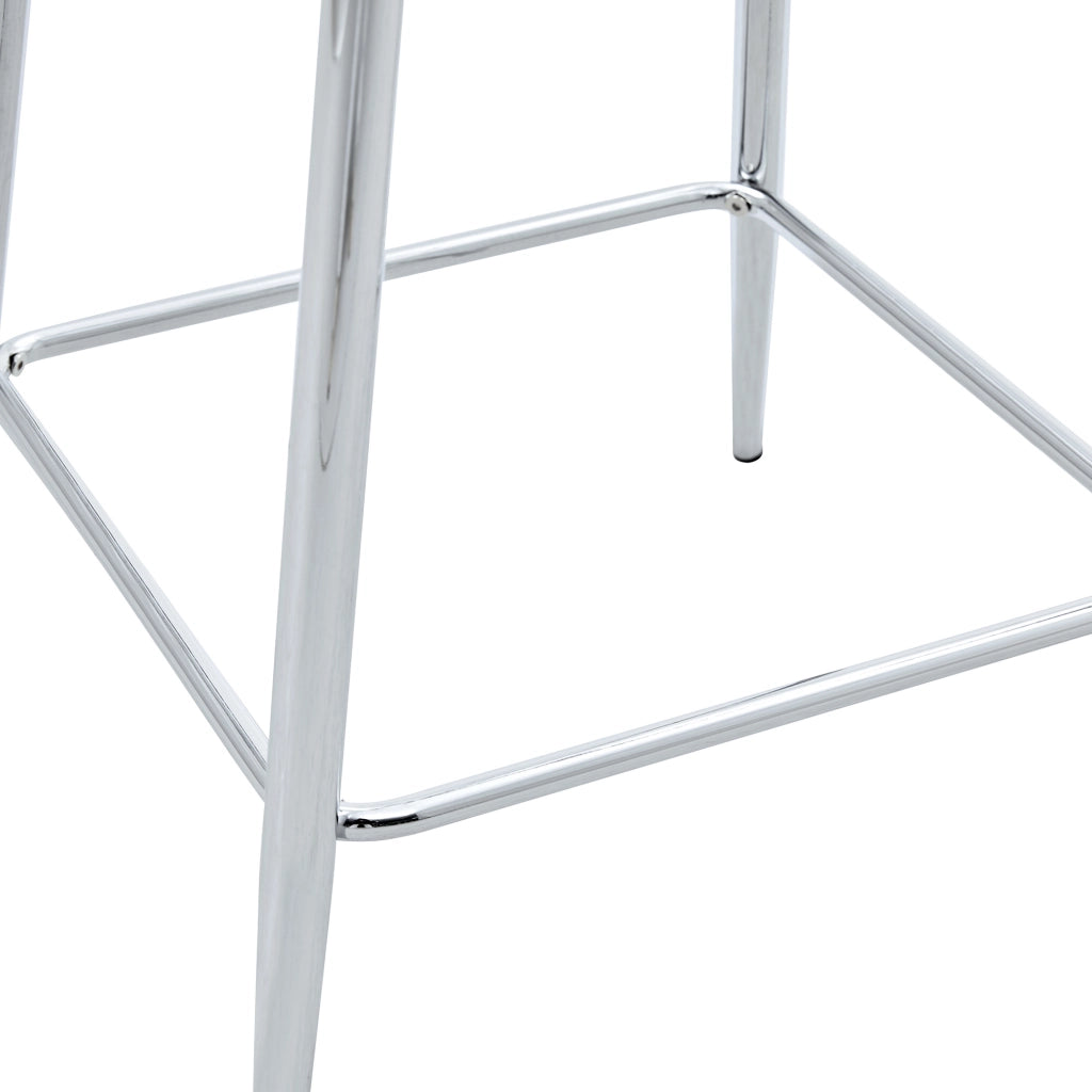 Sgabello da bar trasparente con struttura in metallo e poggiapiedi in plastica argento 68,5 × 48,0 × 47,0 cm