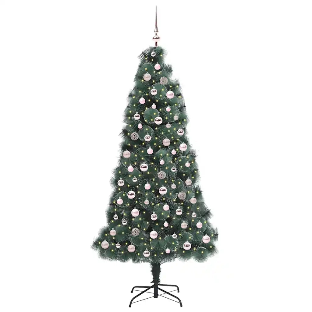 Albero di Natale | Decorazioni natalizie artificiale preilluminato con set di palline