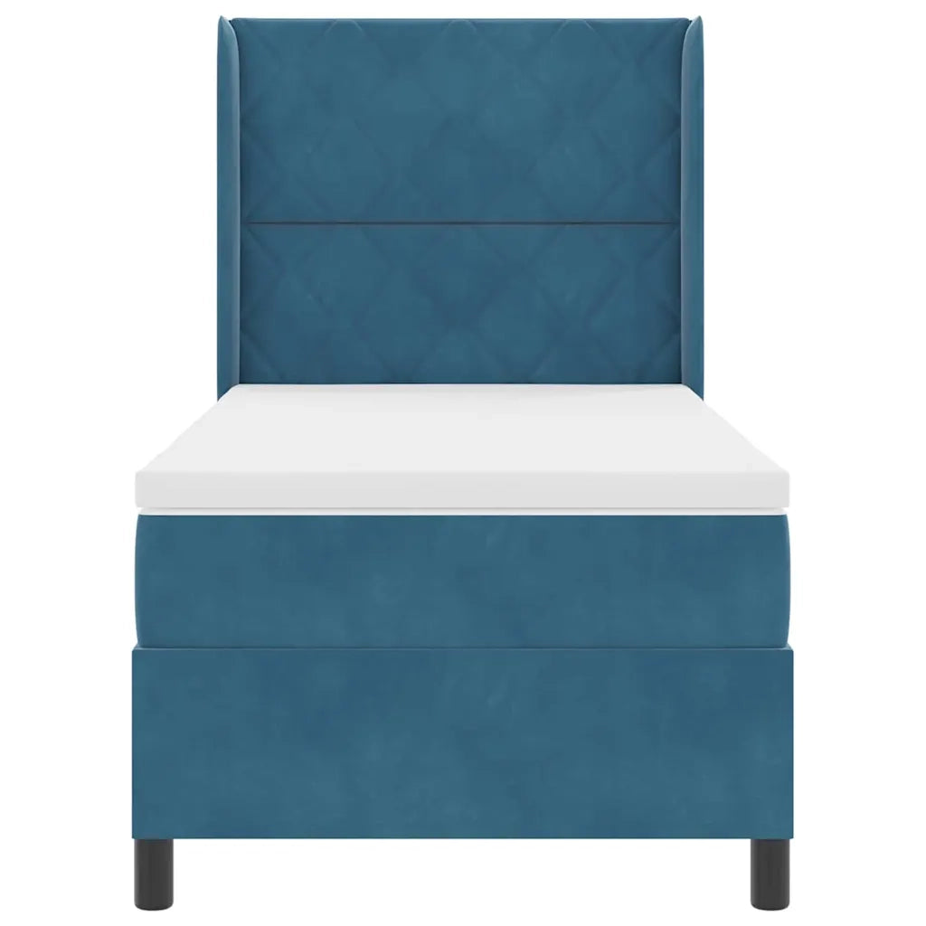Letto a molle con strisce LED Blu 100 x 200 cm Velluto 3343914
