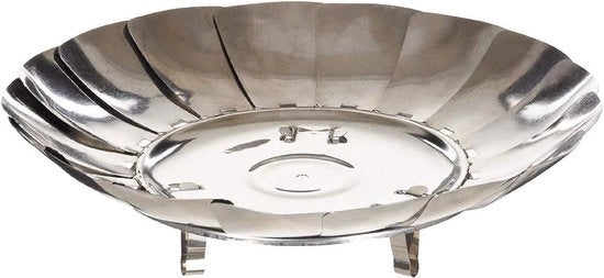 Cassa da fuoco pieghevole - Acciaio inossidabile - 1 pezzo - Argento - 27 x 8 cm