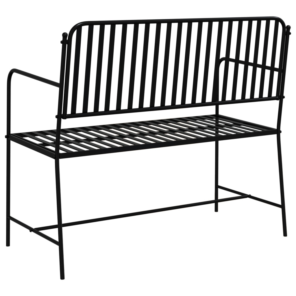 Panchina da Esterno Nera Metallo Standard Durevole
