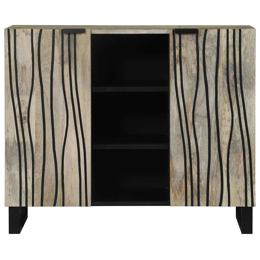 vidaXL Sideboard Bianco 90 x 33 x 75 cm legno massello di mango