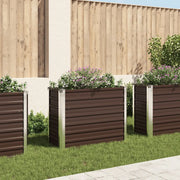 Letto Rialzato Giardino Marrone 100x40x77 cm in Acciaio Zincato 45719
