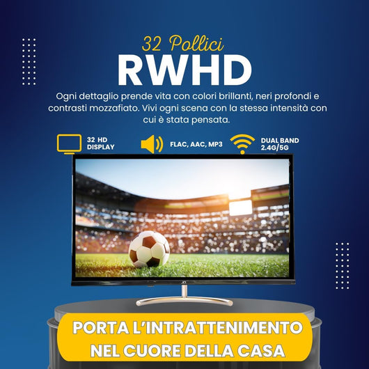 JCL Smart TV 32 Pollici HD Ready (720p), Sistema webOS TV 8.1, WiFi/Ethernet, Netflix & YouTube, Triplo HDMI, DVB-T/T2/C/S/S2, Attacco VESA