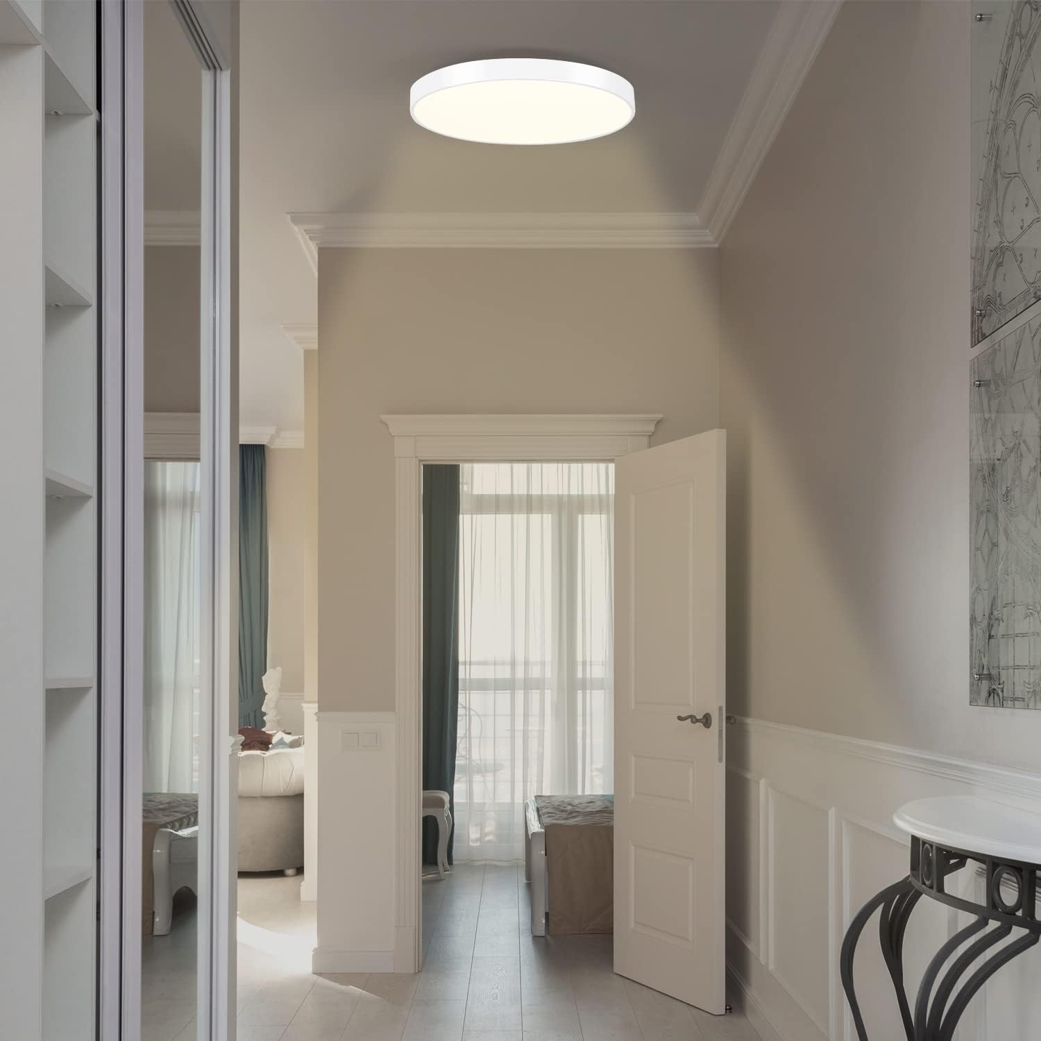 ZMH Lampada da soffitto plafoniera LED 12W bianco caldo IP44 21cm moderna per cucina