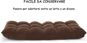 Sedia da Pavimento, Sedia Imbottita Regolabile in 14 Posizioni, Poltrona Salotto per Relax, Yoga, Lettura (Marrone)