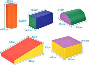 Set di 5 Blocchi con Diverse Forme e Colori, Giocattolo per Arrampicata e Strisciamento, Aiuta i Bambini a Crescere (Colorato)