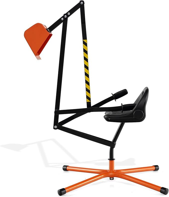 Ruspa Giocattolo per Bambini, Escavatore Cavalcabile con Controlli a 2 Mani e Pala Flessibile, Sedile Girevole a 360°, Regalo per Bambini 3 Anni+ (senza Ruote Arancia)