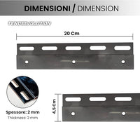 Piastra e Contropiastra in Acciaio Inox da 20cm per Fissaggio Strisce PVC