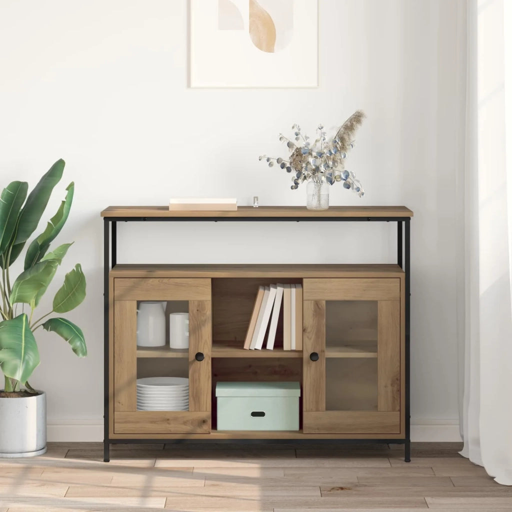 Credenza | Madia | Buffet da pranzo | Armadio da pranzo Rovere artigianale 100 x 35 x 80 cm Legno multistrato