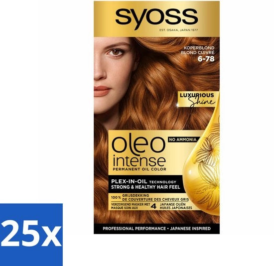 Colore Intenso 6-78 - Permanente Colorazione Capelli - Biondo Rameo - Durata Lunga - Confezione in Grande Quantità - 25 pezzi