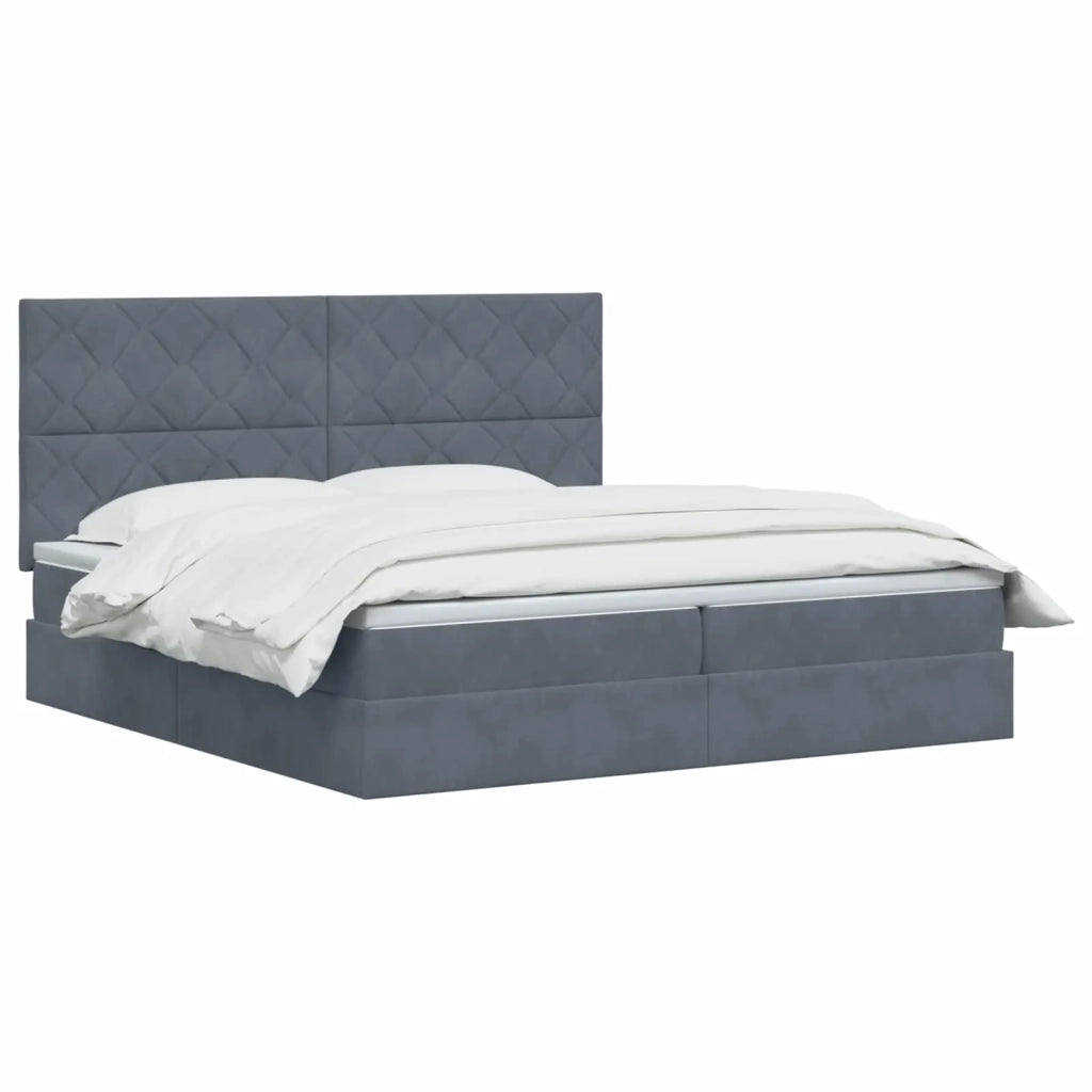 Letto con contenitore LED e materasso Grigio Scuro 200 x 200 cm 3460213