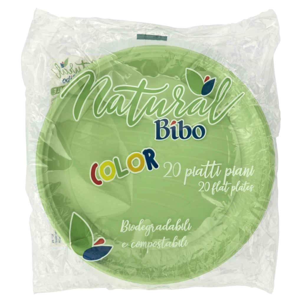 MAURY'S PIATTI PIANI BIOPLASTIC DIAMETRO 21,5 CM 20 PEZZI IN COLORAZIONE VERDE