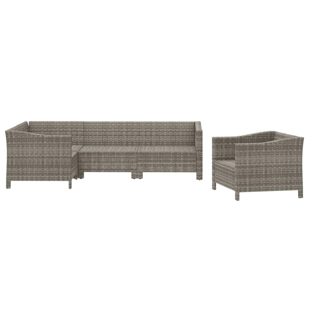 Set di mobili da giardino mobili da esterno 5 pezzi con cuscini resina intrecciata grigia 02_0016410