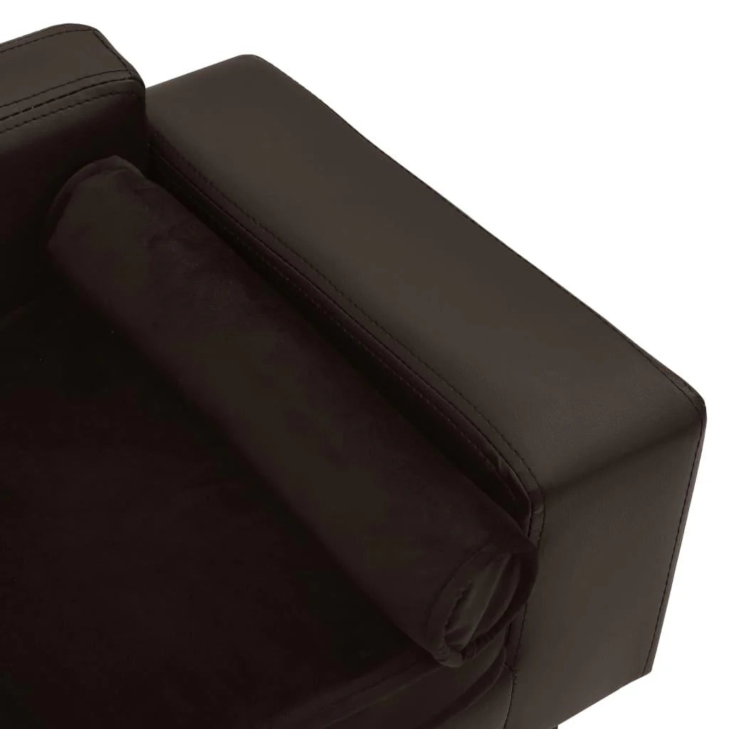 Divano per cani 81 cm in peluche e sintetico marrone 02_0000189
