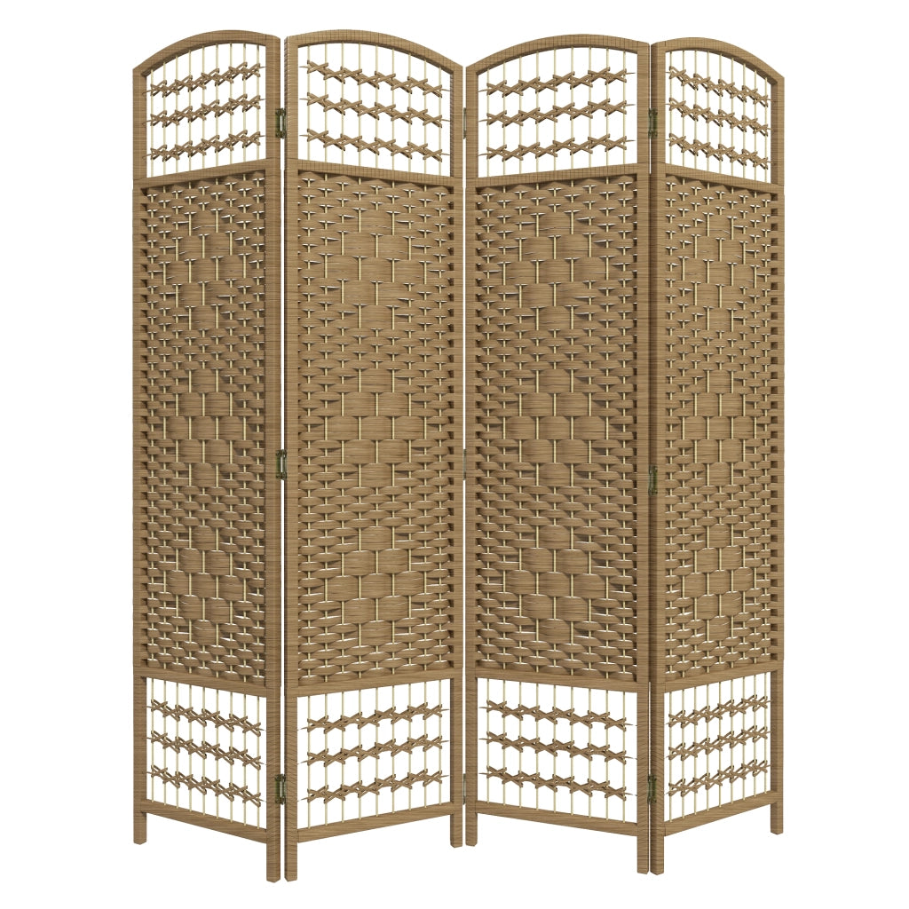 Biombo Pieghevole 4 Pannelli ¨C Zephmum ¨C Naturale 160x170cm