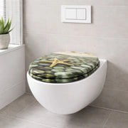 Sedile wc copri vater universale frizionato fantasia in mdf chiusura rallentata *** fantasia stone sea, confezione 1