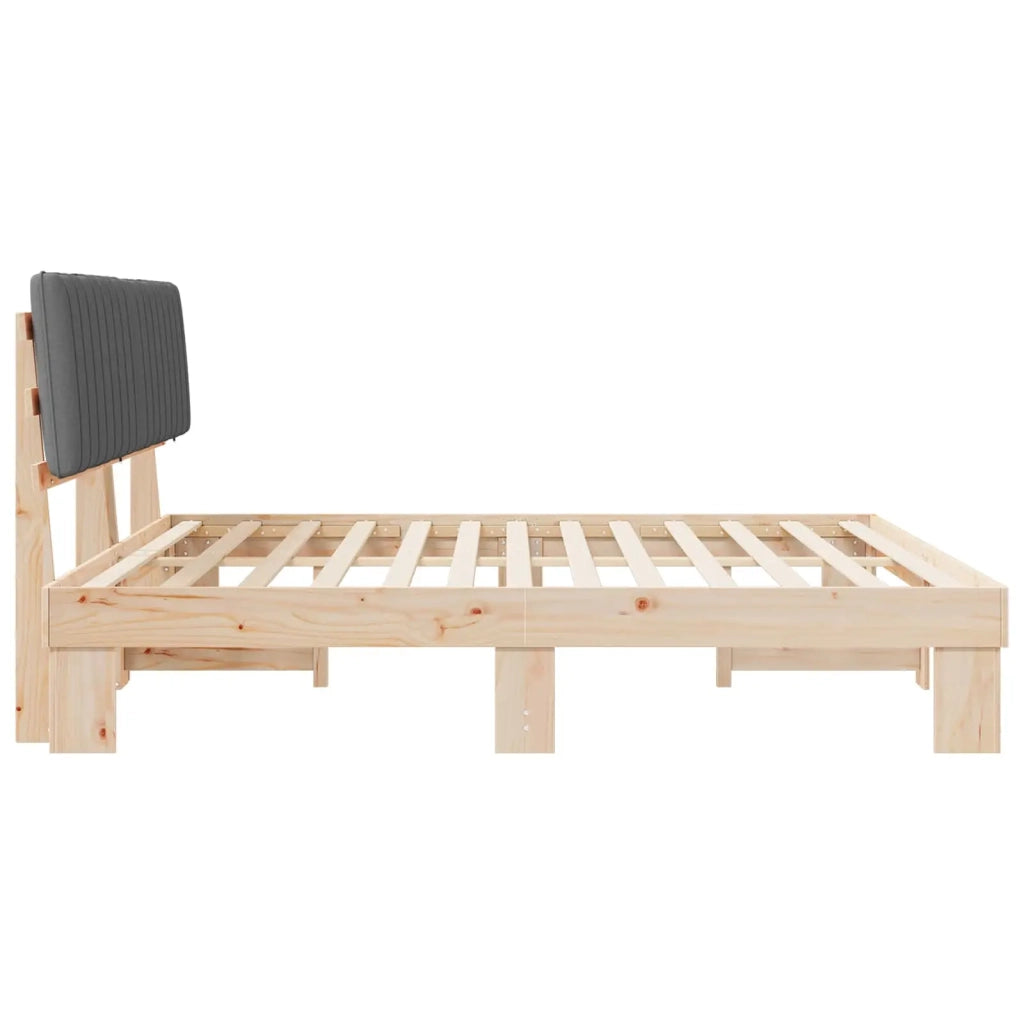 Letto con Testiera Rivestita Grigio chiaro 200 x 200 cm