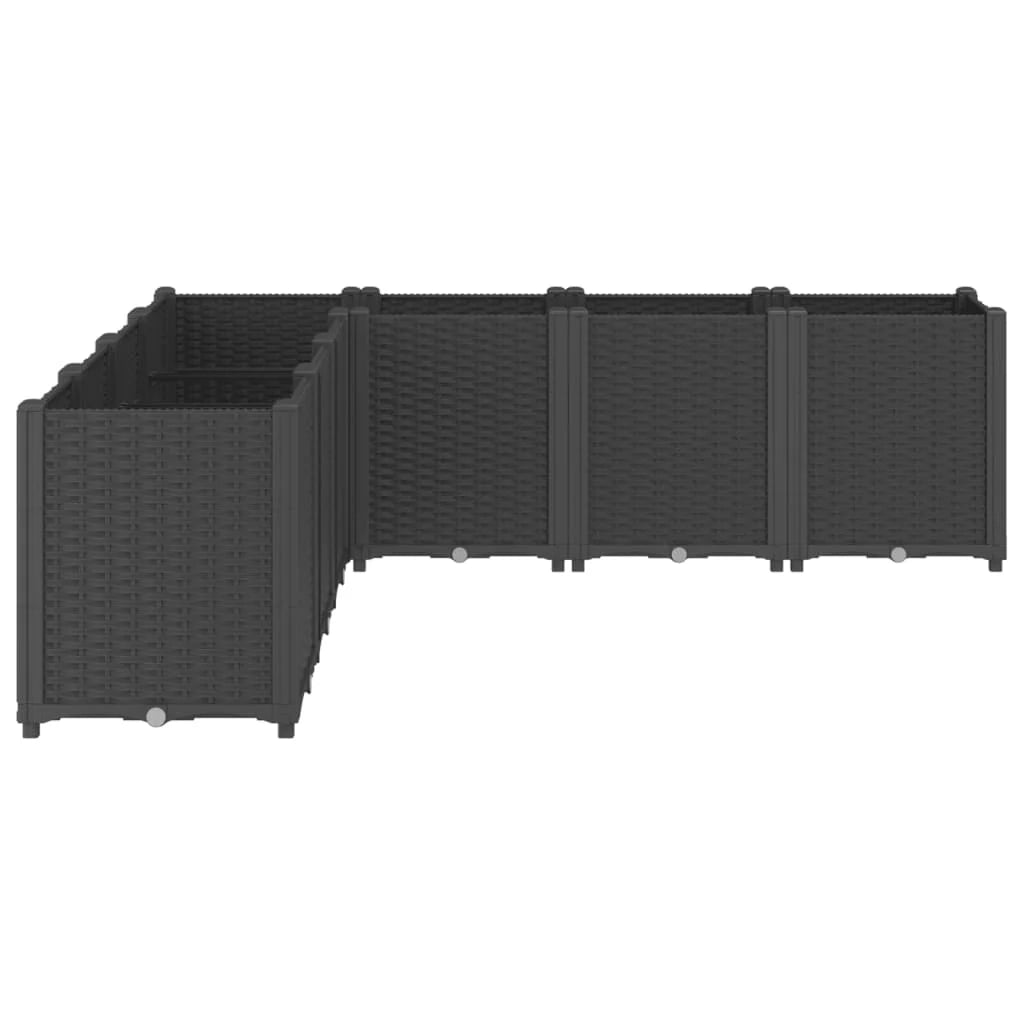 Fioriera rialzata per piante fiori terrazza giardino 160 x 160 x 53 cm polipropilene nero 02_0037458